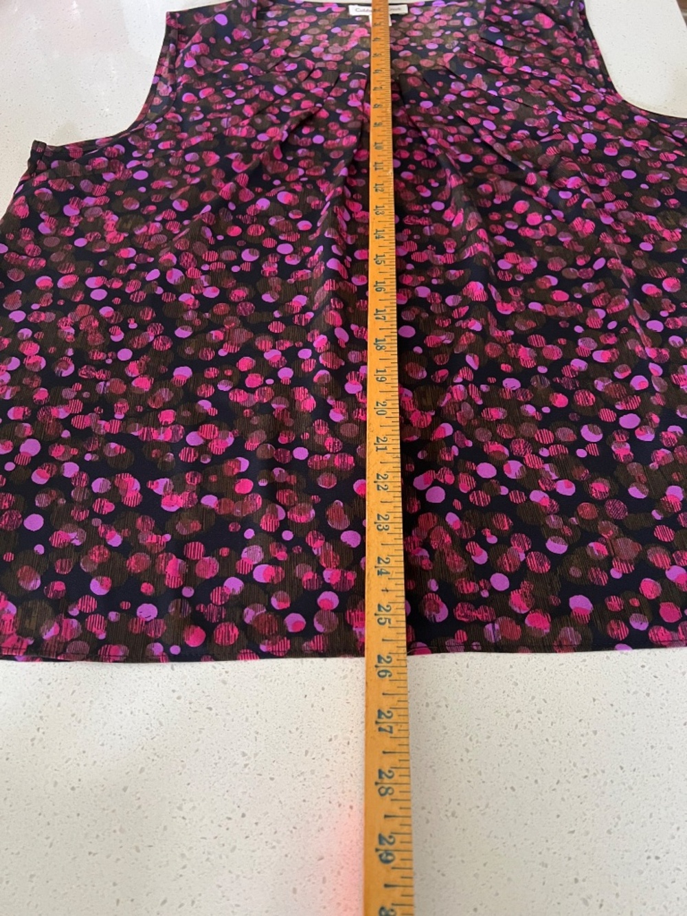 Coldwater Creek Blouse Top Size 1X/18 Plus Pullover All Over Print Sleeveless - Picture 6 of 6